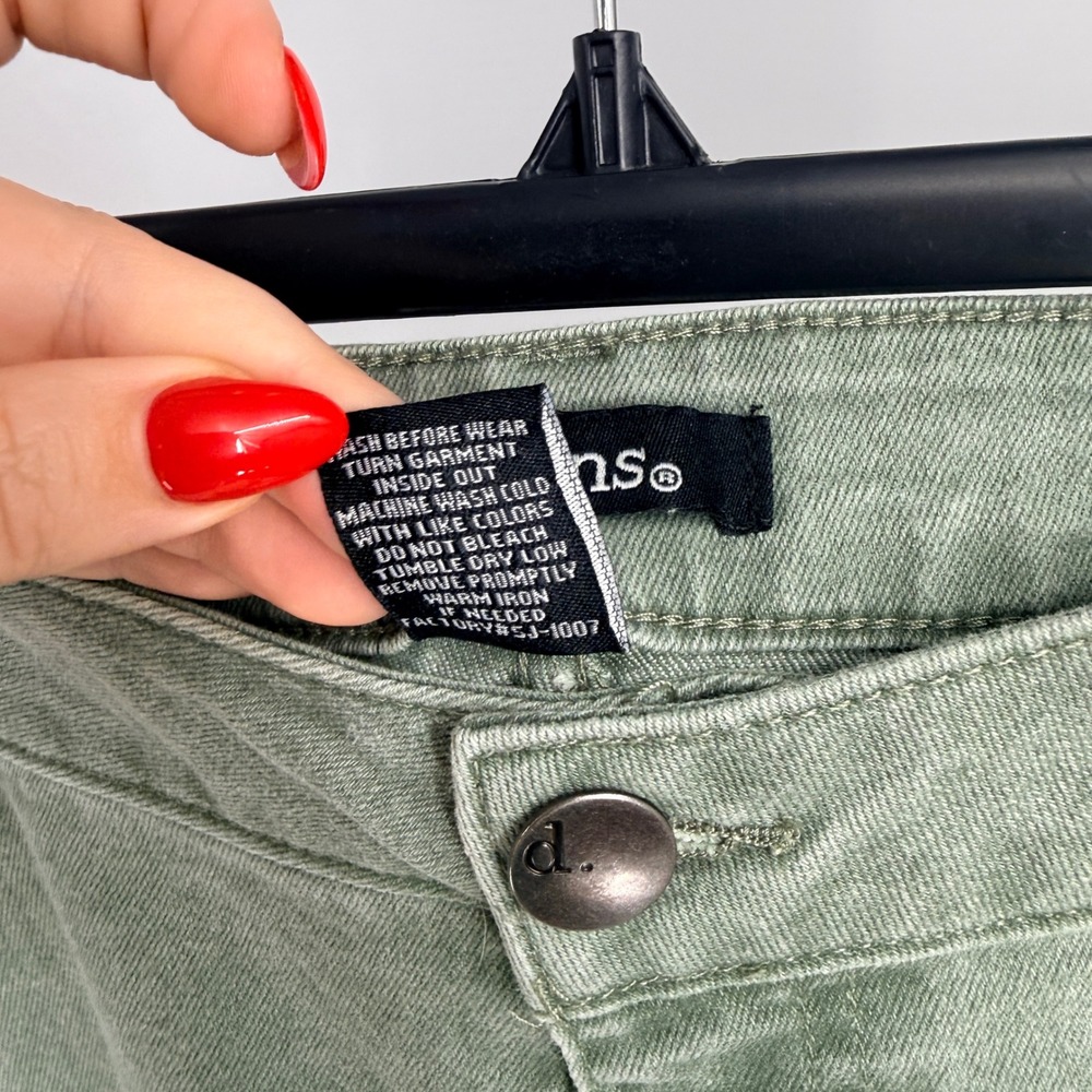 D.jeans Women Sage Green Wide Leg Cargo Pants 16 Utility Streetwear Casual - Picture 3 of 7